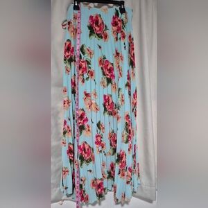 Floral Pleated Maxi Skirt